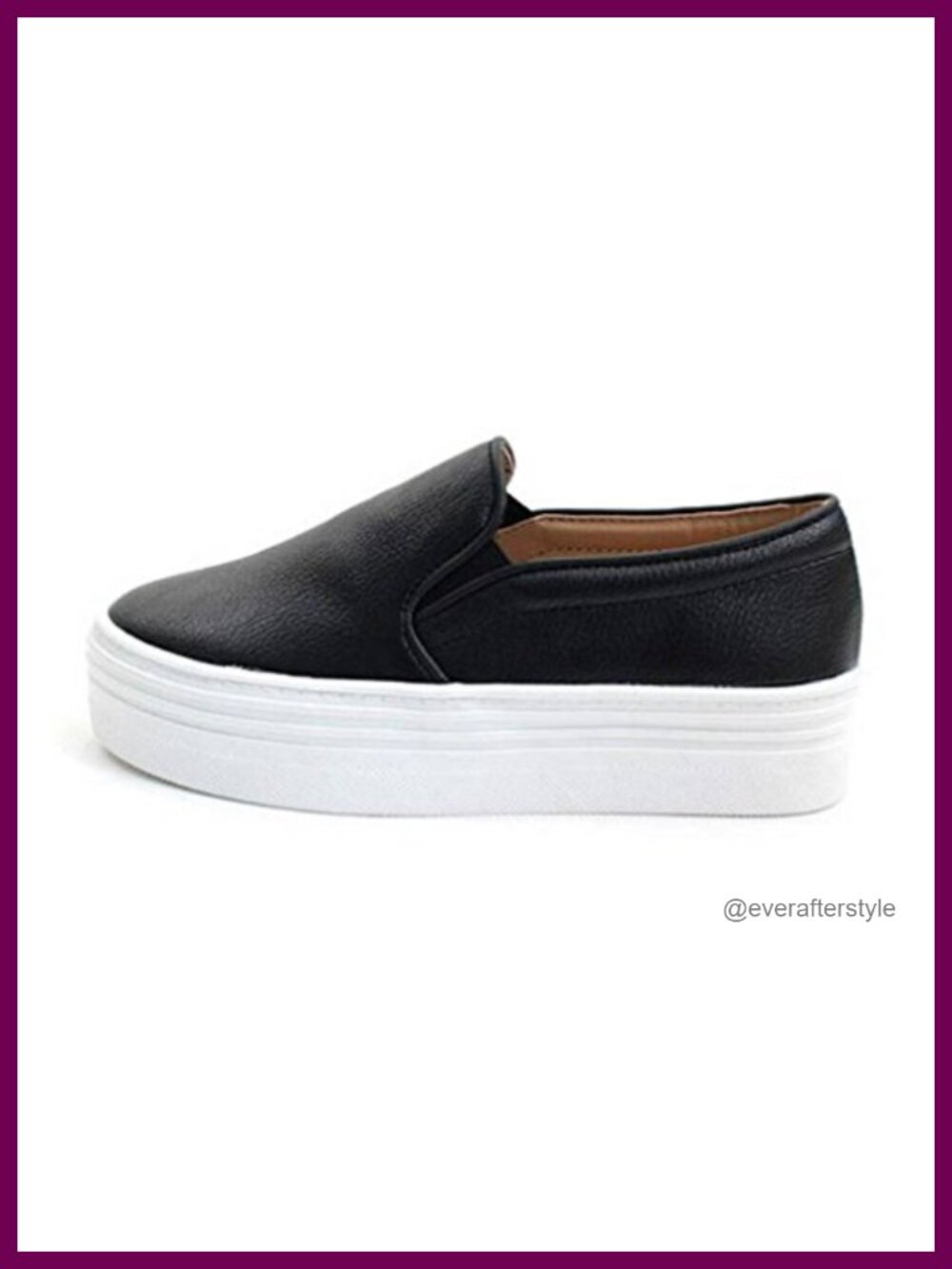 epdavin Women's Faux Leather Slip-On Platform Sneakers Casual Comfort